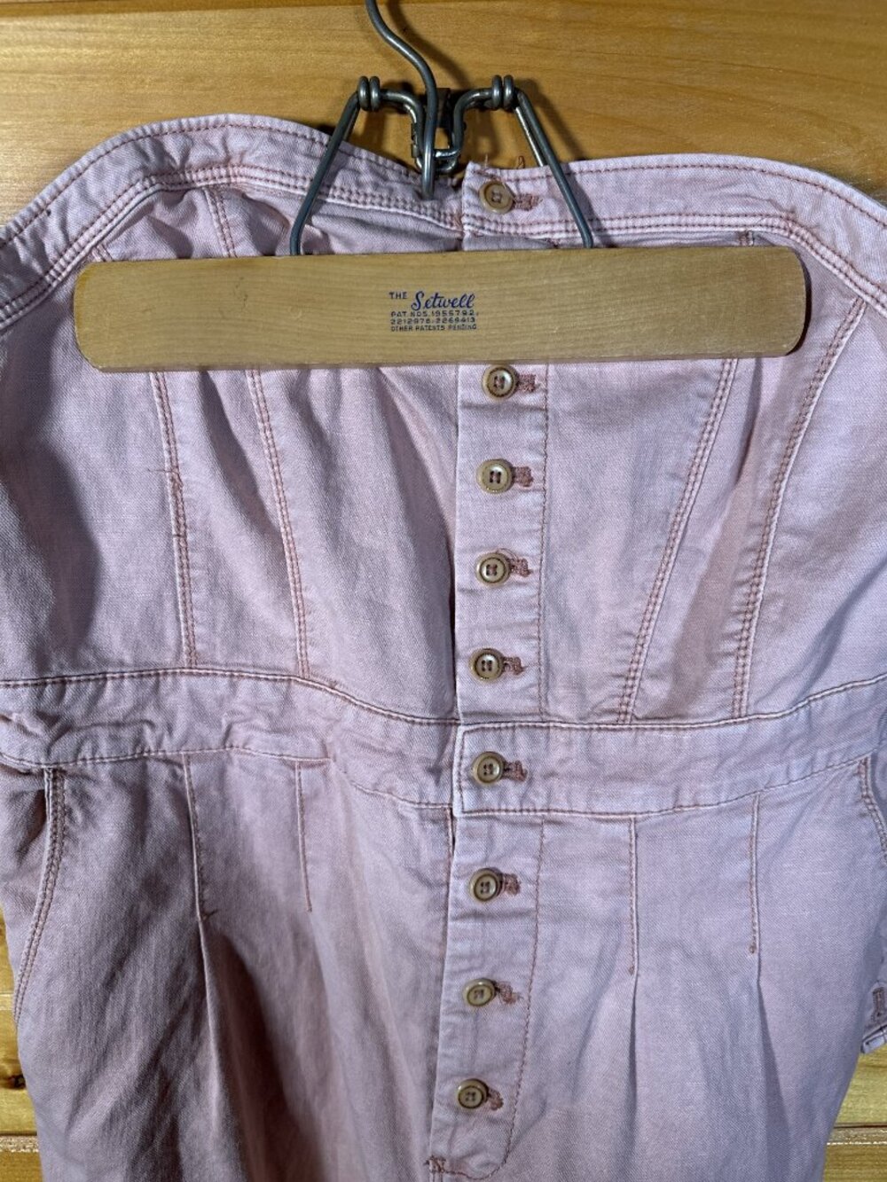 Pilcro and the Letterpress Anthropologie Blush Pink Strapless Jumpsuit 4P - Picture 3 of 8